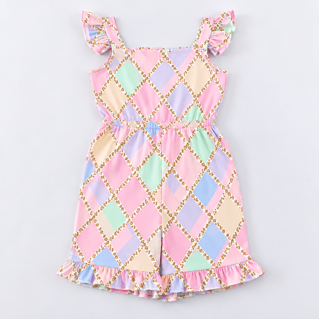 Girls Ruffle Short Romper