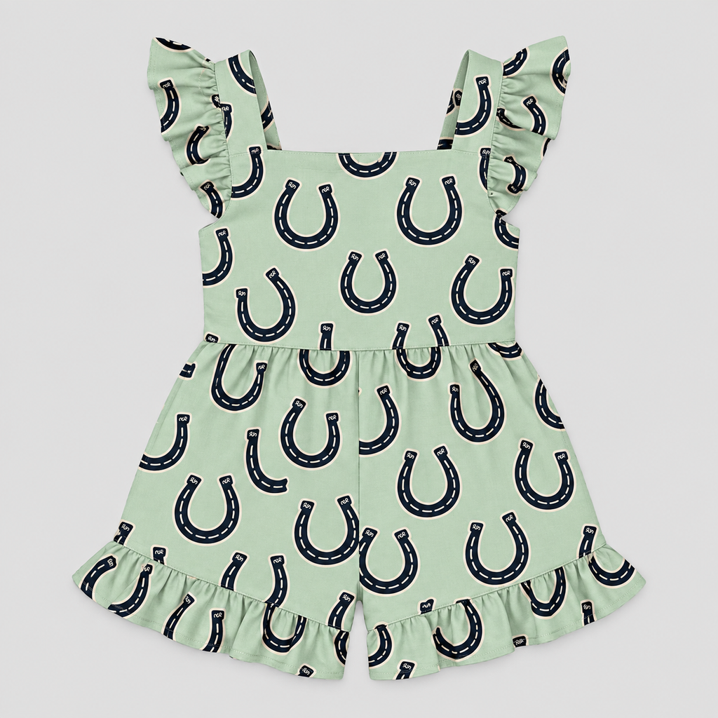Girls Ruffle Short Romper