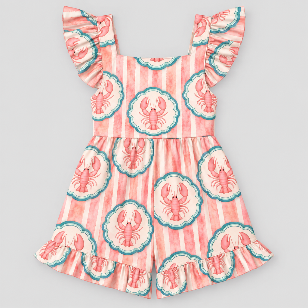 Girls Ruffle Short Romper