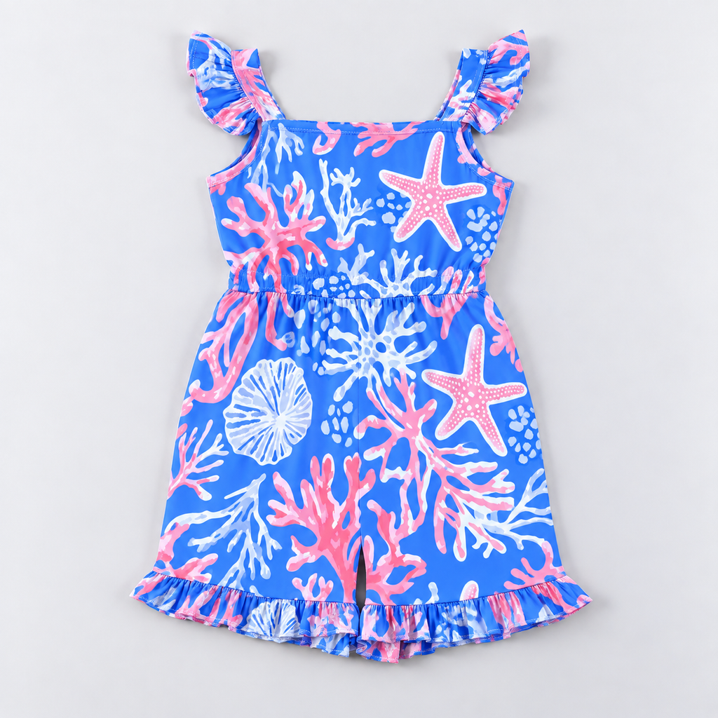 Girls Ruffle Short Romper
