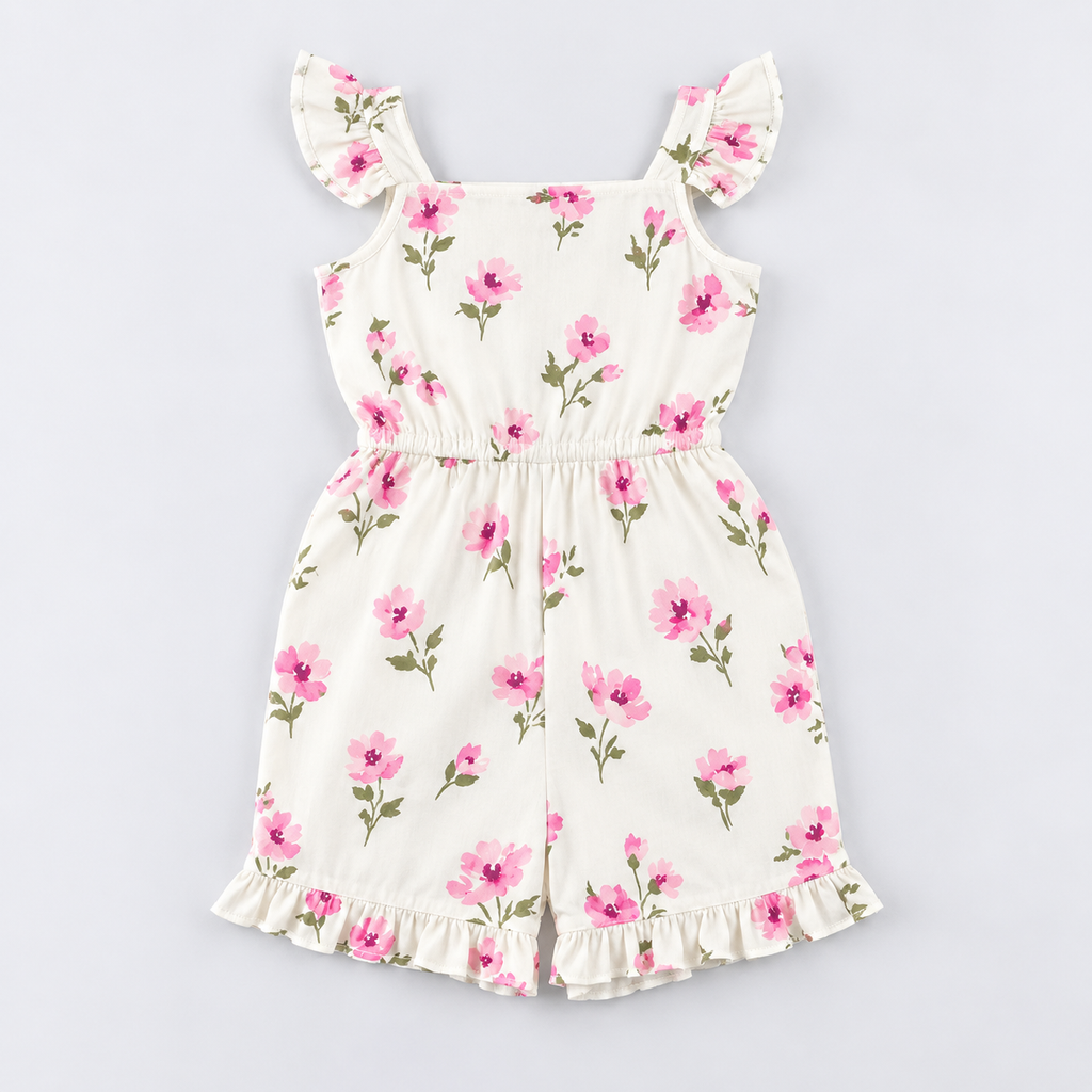Girls Ruffle Short Romper