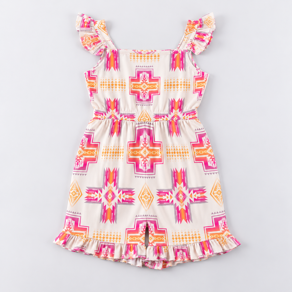 Girls Ruffle Short Romper