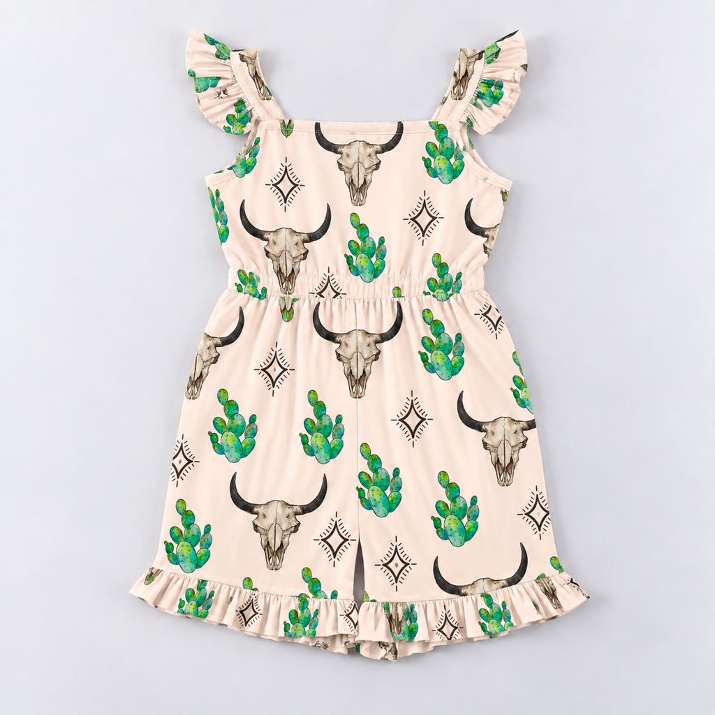 Girls Ruffle Short Romper