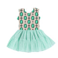 Girl's Patterned Scallop Active Dress w/ Shorts