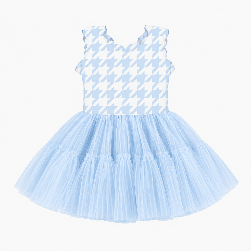 Girl's Patterned Scallop Active Dress w/ Shorts