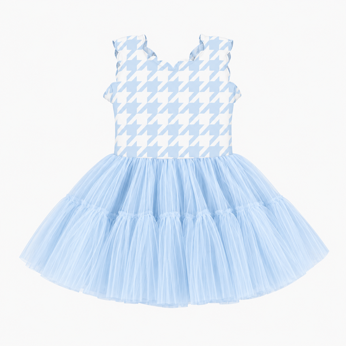 Girl's Patterned Scallop Active Dress w/ Shorts