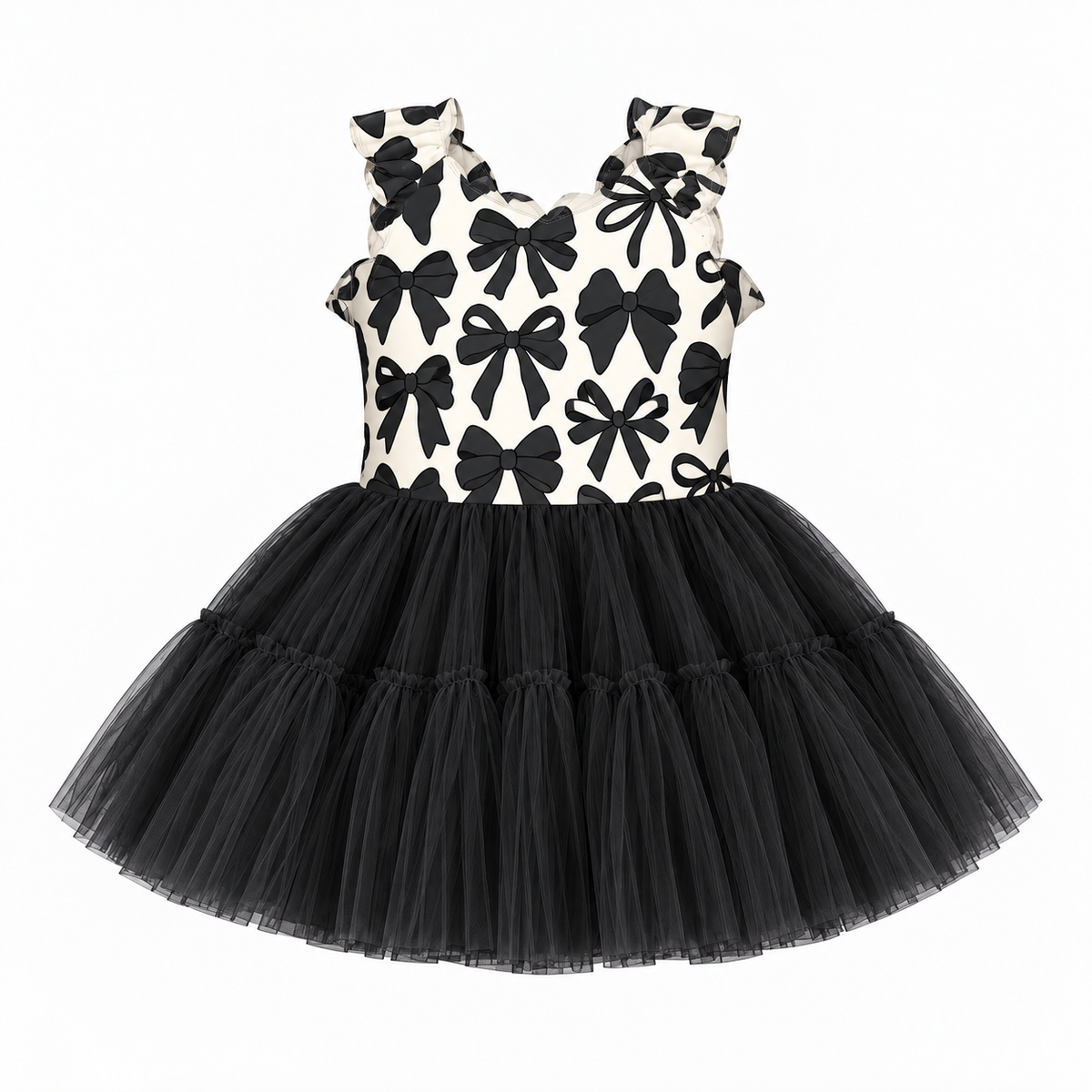 Girl's Patterned Scallop Active Dress w/ Shorts