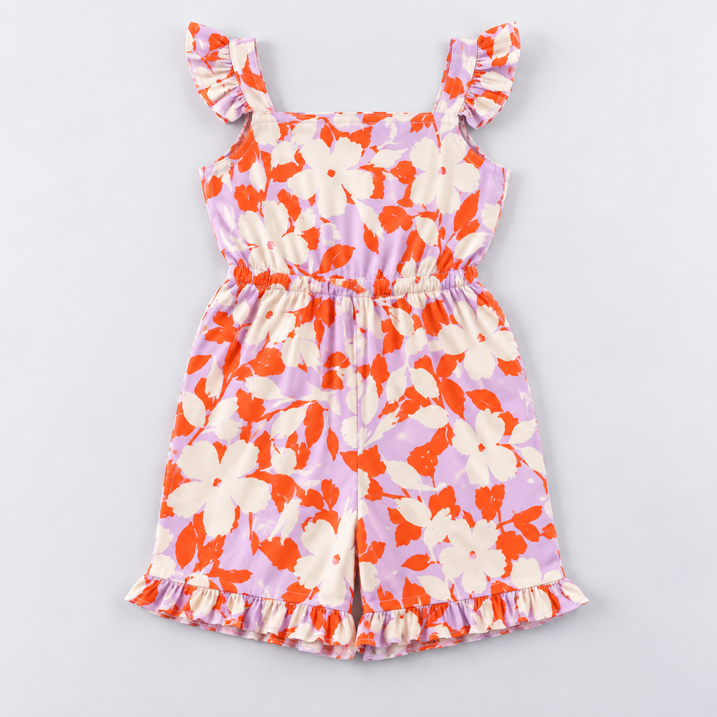 Girls Ruffle Short Romper